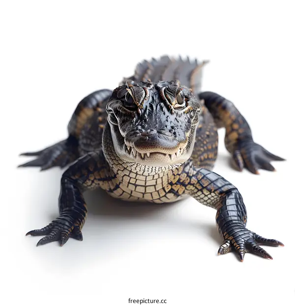 Baby Alligator on White Background