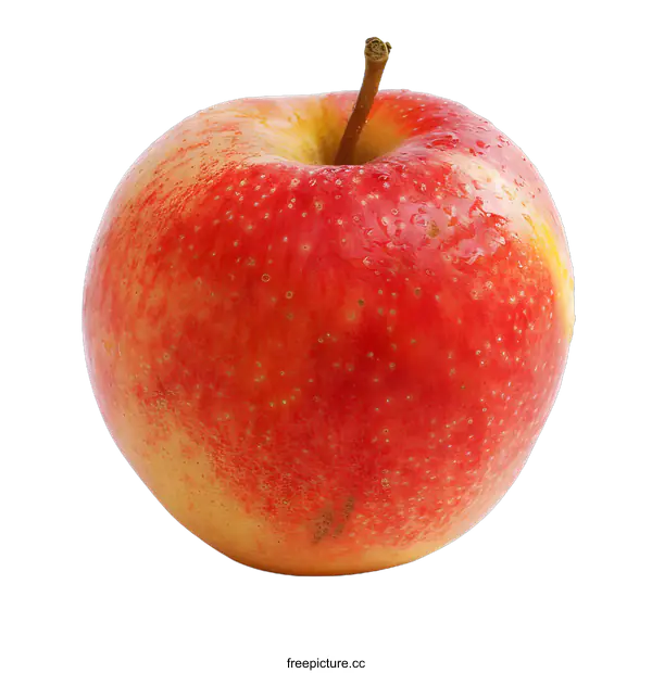[Transparent Background PNG]Single Red Apple with Water Drops