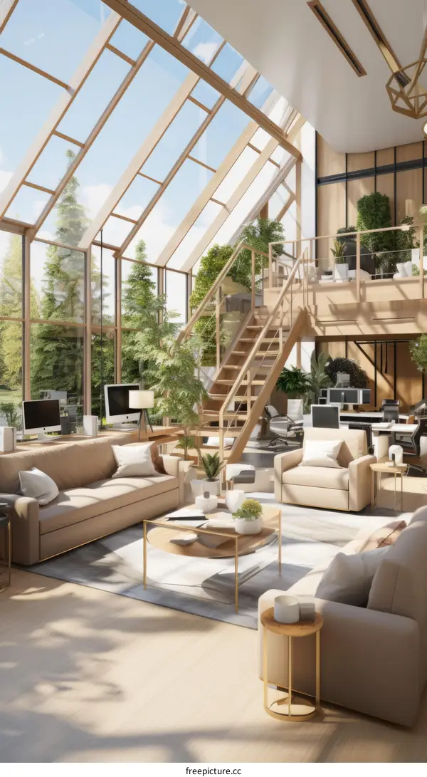 Modern Home Office with Stunning Nature Views