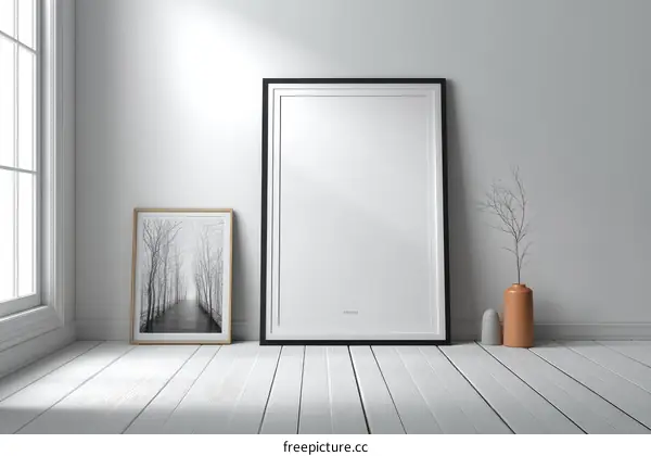 Empty Frame Mockup in a Modern Interior Setting
