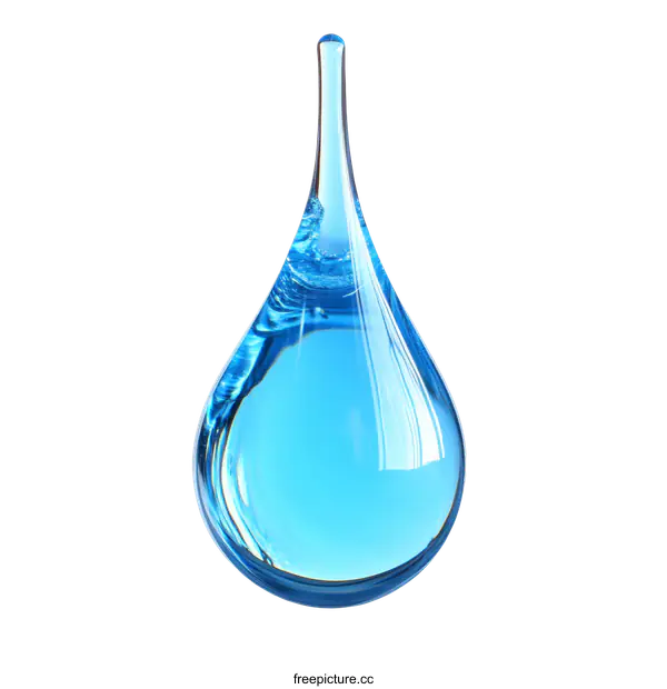 [Transparent Background PNG]Blue Water Drop Illustration