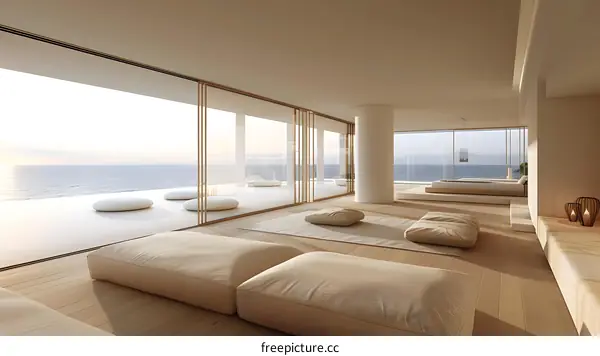 Minimalist Living Room with Ocean View