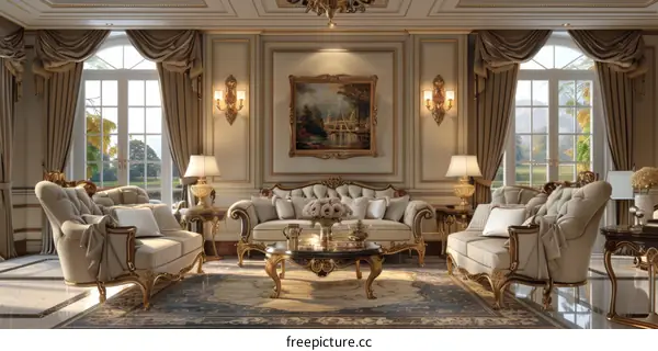 Luxury Classic European Living Room Design