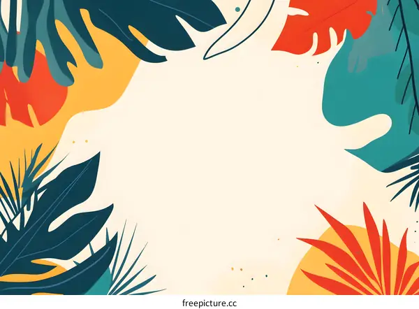 Tropical Leaves Abstract Background Design