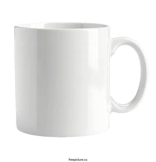 [Transparent Background PNG]Blank White Ceramic Mug Isolated on White Background