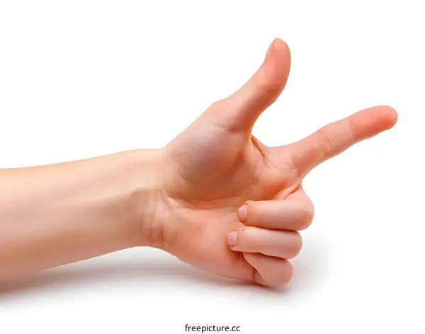 Womans Hand Pointing Two Fingers