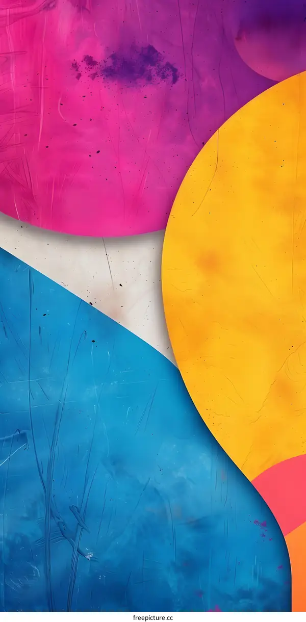 Abstract Colorful Shapes with Scratched Texture