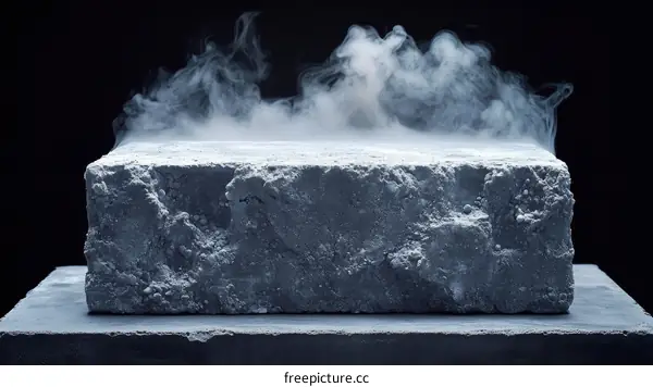 Frozen Concrete Block with Smoke