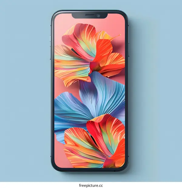 Abstract Flower Pattern on Mobile Phone Screen