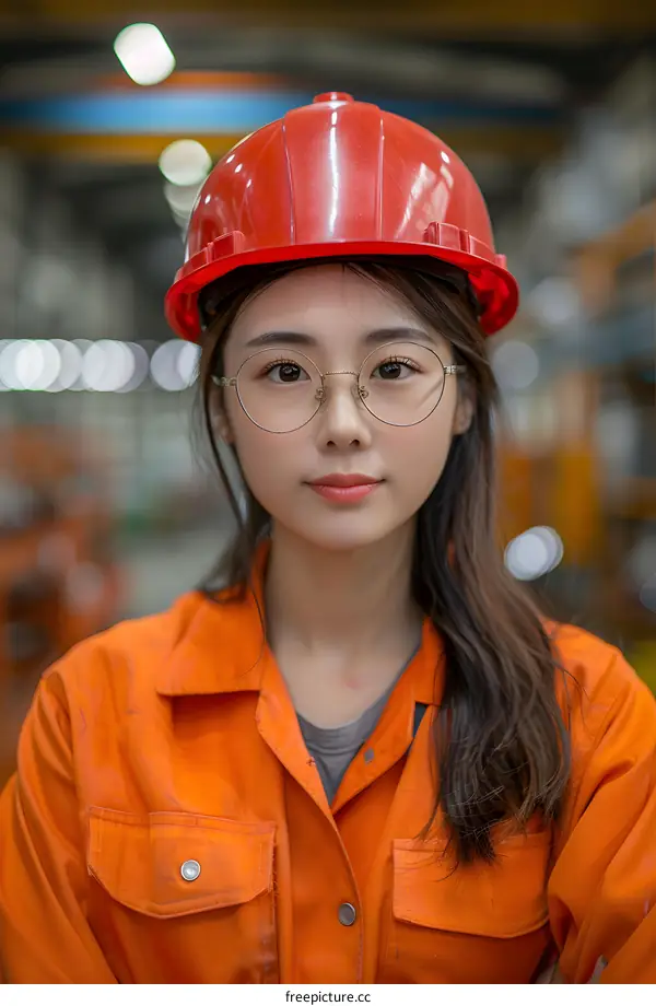 Female Engineer in a Factory Setting