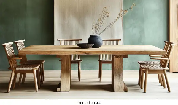 Modern Wooden Dining Table and Chairs