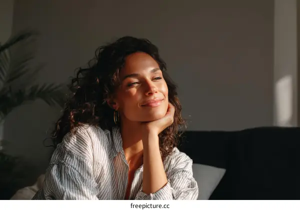 Relaxed Woman in a Thoughtful Pose
