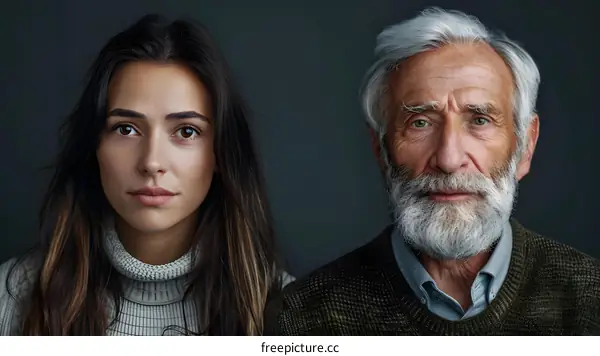 Portrait of a Young Woman and an Elderly Man
