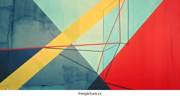 Abstract Colorful Geometric Shapes Mural Wall Art