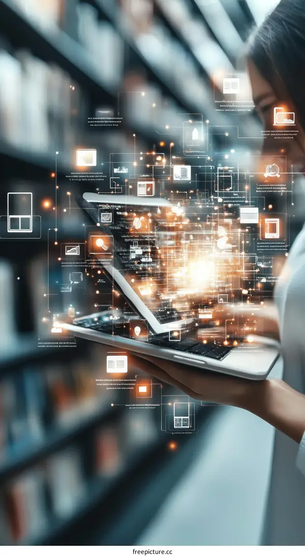 Digital Technology Woman Working on Laptop