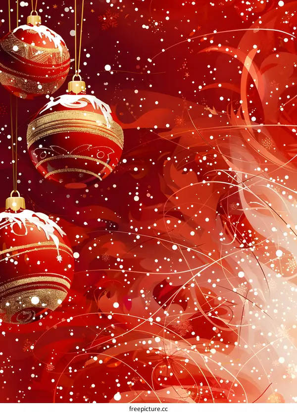Christmas red background with balls