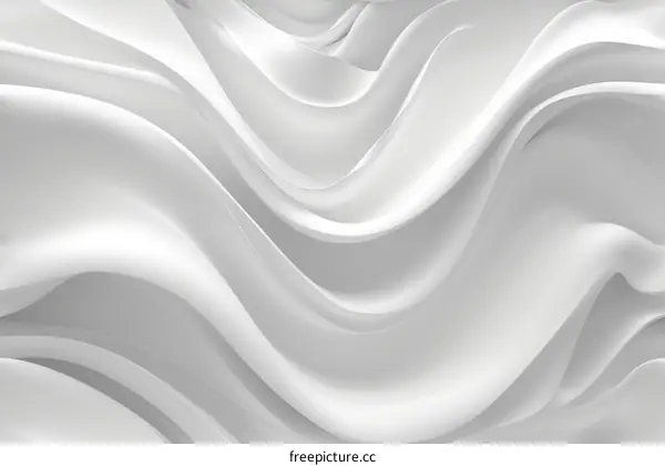 White silk or satin fabric with gentle waves flowing across the surface