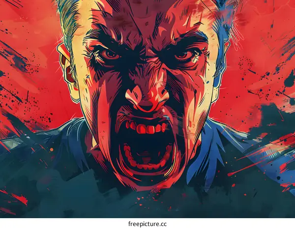 Illustration of a man screaming