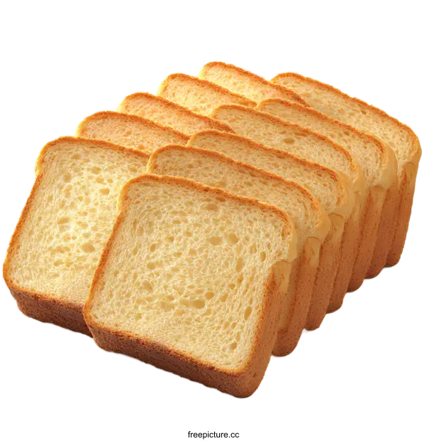 [Transparent Background PNG]Slices of golden toasted bread