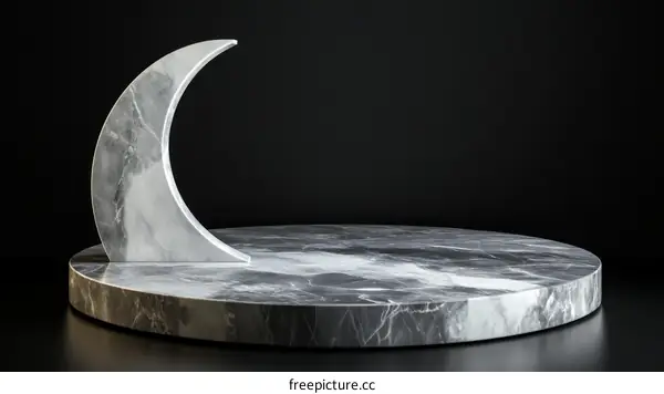 Elegant Marble Moon Display Platform