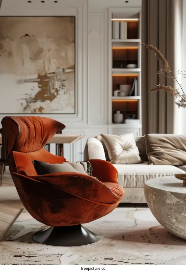 Modern Living Room with Cozy Armchair