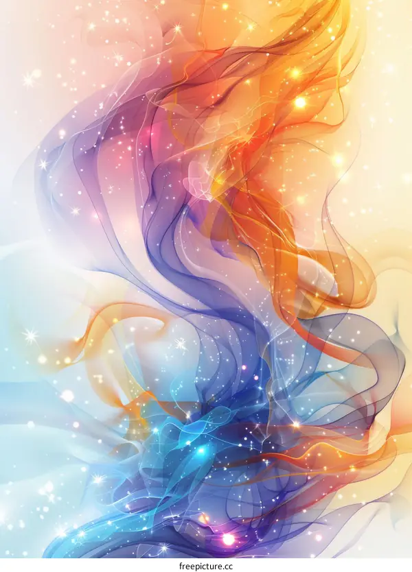 Abstract Colorful Swirls and Sparkles