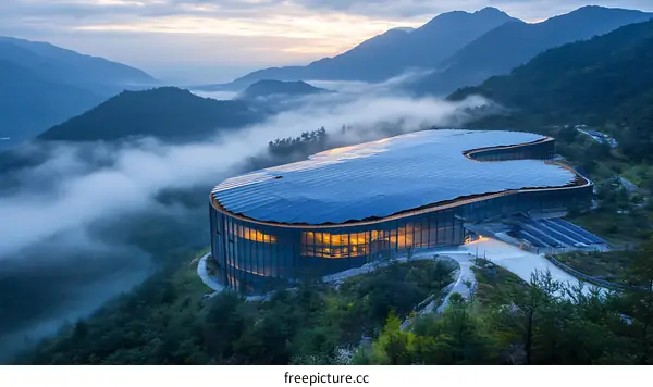 Modern Architectural Design in a Mountainous Landscape