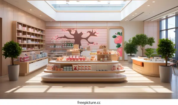 peach-themed store interior design