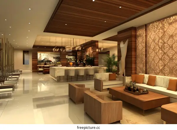 Modern Interior Design of a Luxury Hotel Lobby