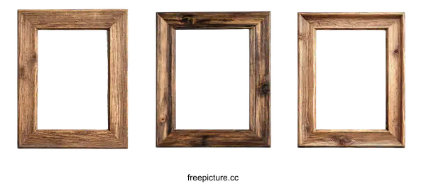 [Transparent Background PNG]Wooden Picture Frames Set of Three