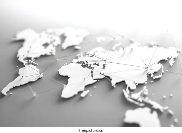 Global Network Connections World Map Illustration