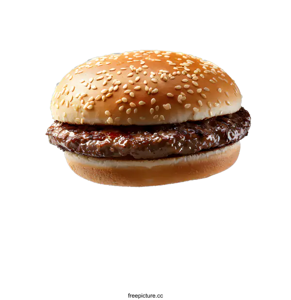 [Transparent Background PNG]Sesame Seed Burger Isolated On White Background