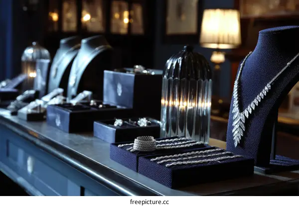 Luxury Jewelry Display in a High-End Boutique