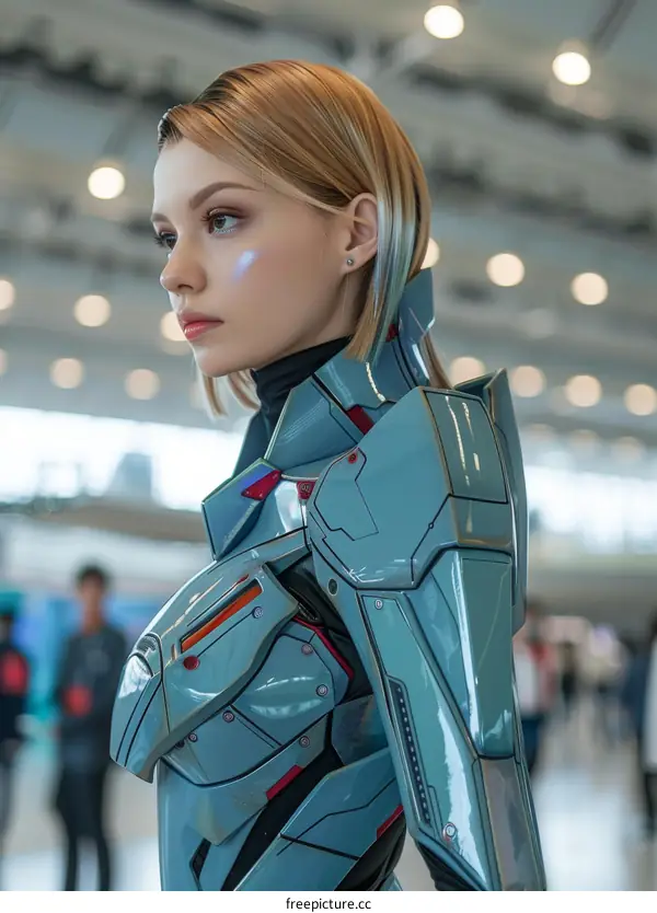 Portrait of a Futuristic Female Warrior