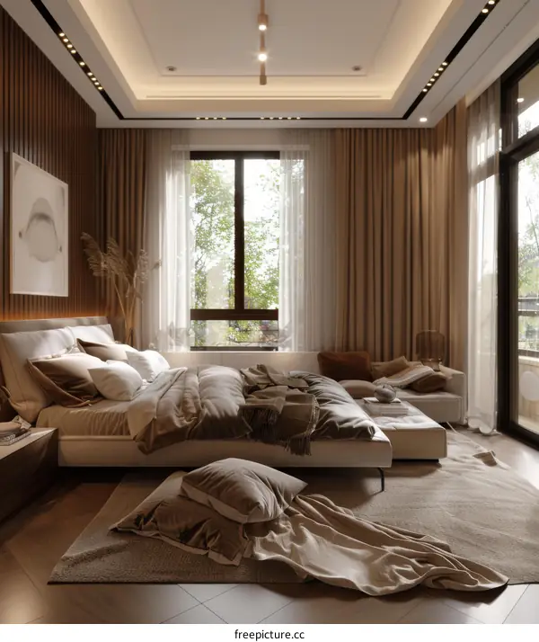 Modern Bedroom Interior Design with Warm Tones