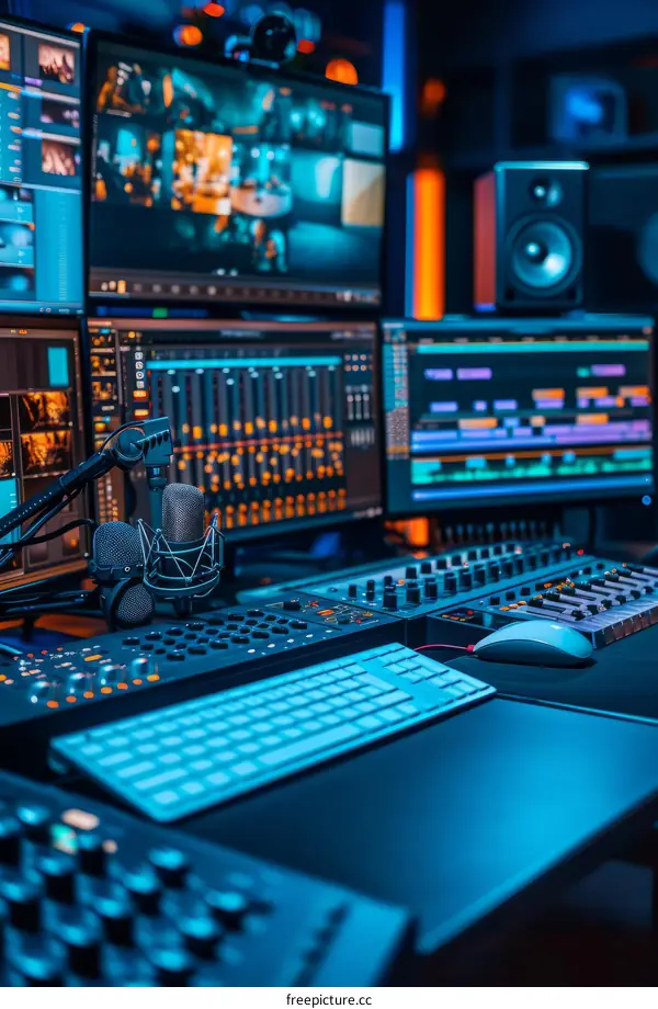 Audio Engineer Sound Mixing And Editing In Studio