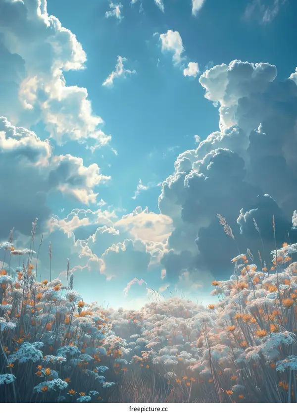 Panoramic Meadow under Azure Expanse