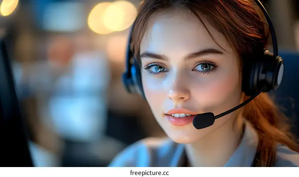 Close Up of Caucasian Woman Wearing Headphones