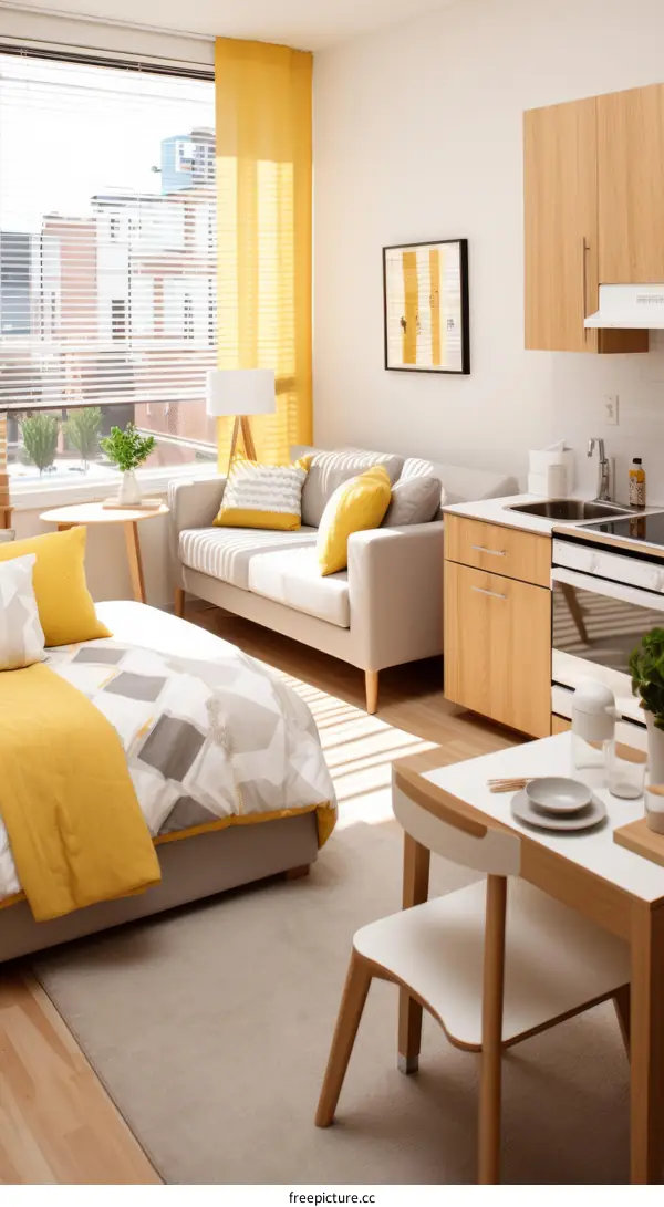 Modern Studio Apartment with Natural Lighting