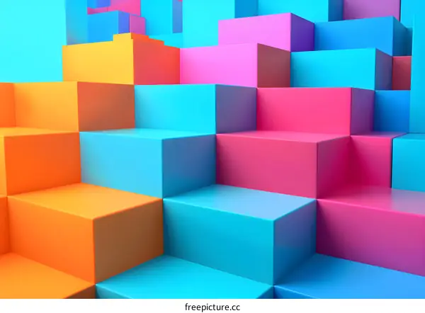 Colorful 3D geometric shapes