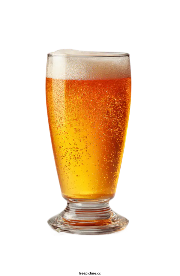 [Transparent Background PNG]Cold Beer in a Glass with Froth