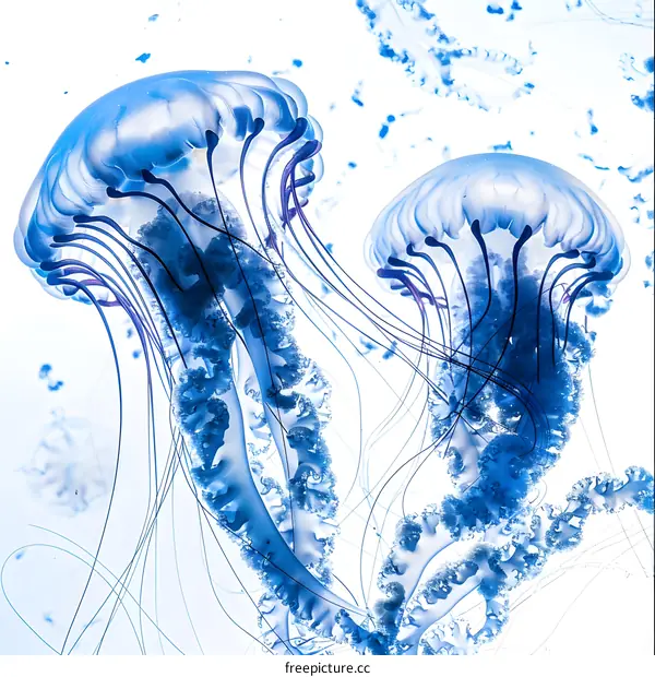 Two Blue Jellyfish
