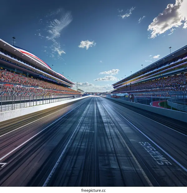 Empty Grandstands at a Formula One Race Track