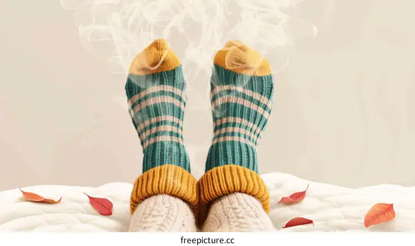 Cozy Feet with Steam Rising