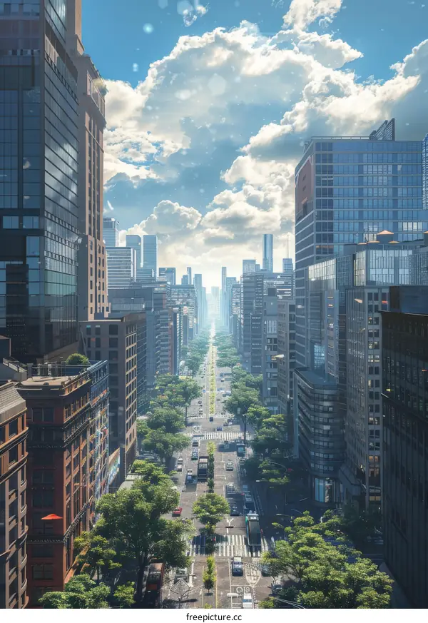 Bustling City Street