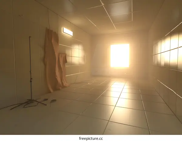 Empty Room With Sunlight and Light Fixture