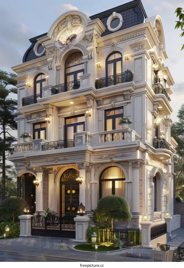 Elegant Architectural Design of a Luxurious Mansion