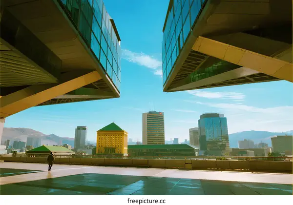 Modern Urban Architecture with Glass Facades and Open Spaces