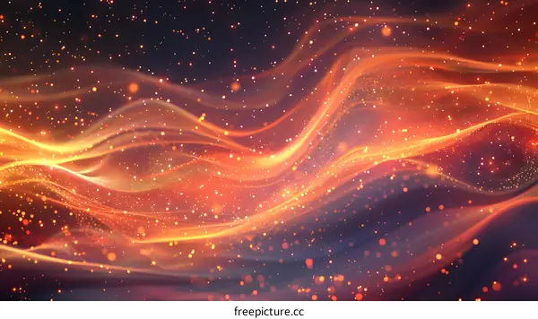 Golden flames flicker against a black background