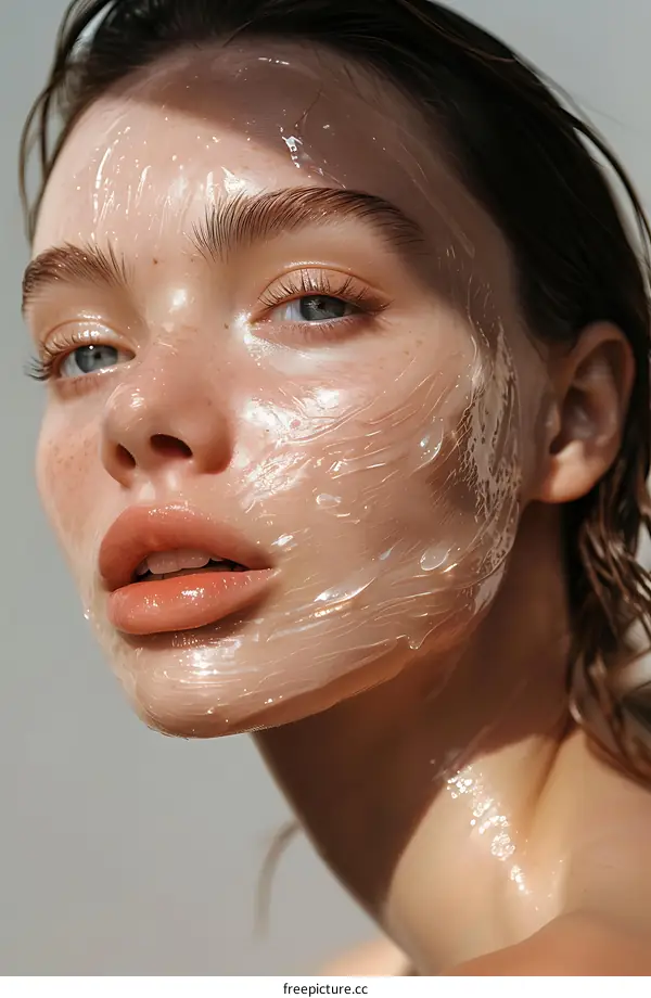 Skincare Beauty Woman with Face Mask